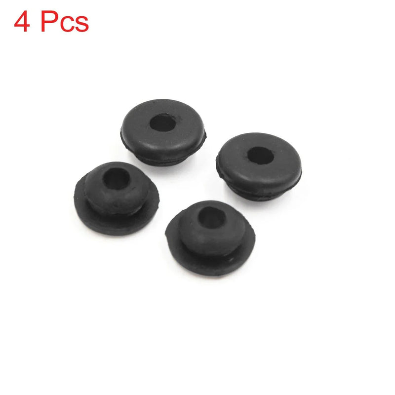Car Motorcycle 4 x 6mm Hole Diameter Black Rubber Shock Absorber Bushings