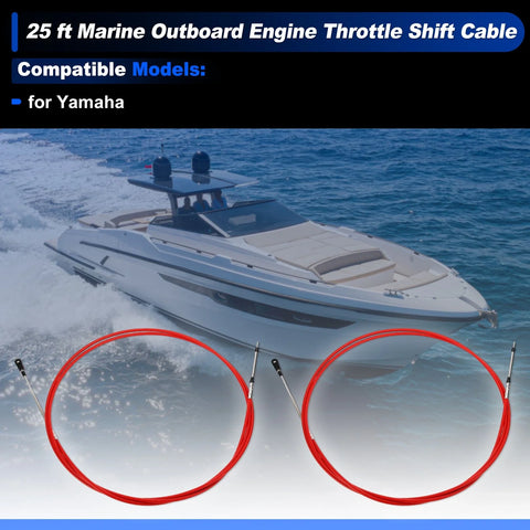 Yamaha 2 x 25 ft Boat Throttle Shift Control Cable