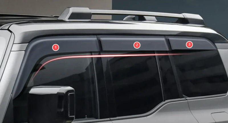 Toyota Prado LC250 Guard Rain Window Vent Sun Visor Cover Trim (2024-2025)