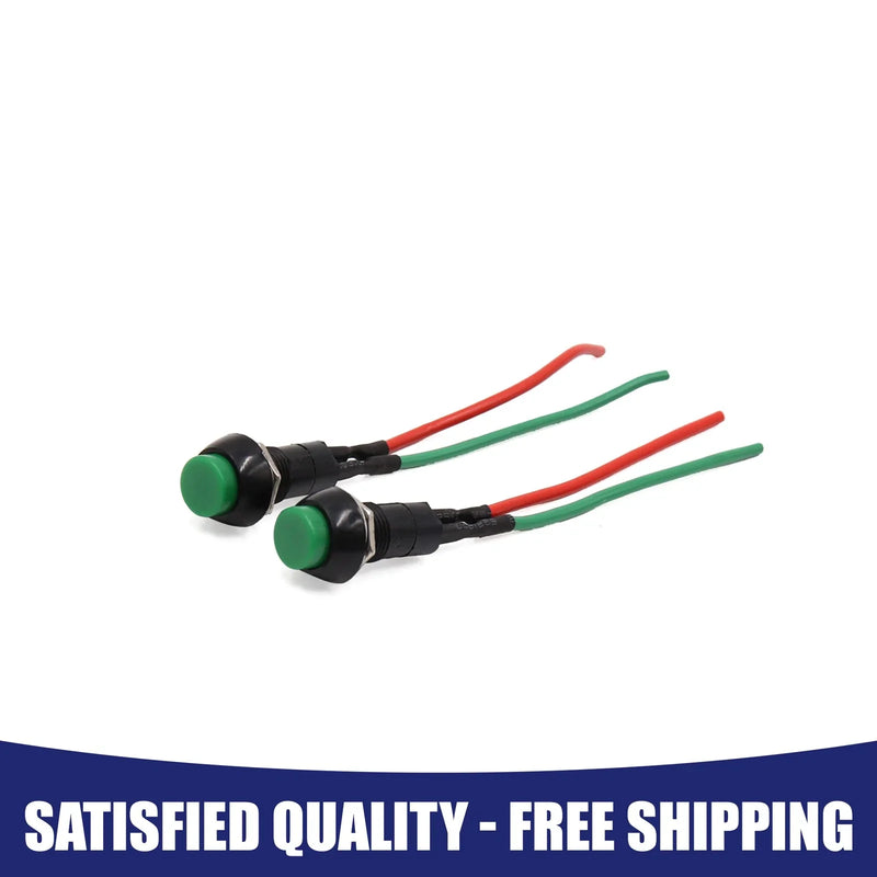Car Motorcycle Round Wired Momentary Push Button Switch 12V–24V 2 x