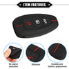 Ford 3 Button Car Key Silicone Black & Red Key Fob Cover