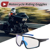 Motorcycle Riding Goggles Light Blue Lens Black Blue Frame PC UV400