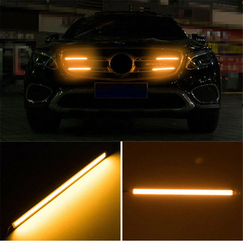 Camping Caravan Boat Car Waterproof 2 x 12V Amber DRL COB LED Strip Lights