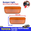 Front Bumper Light Lamp Pair Fits Toyota Corolla KE70 TE71 KE73 SED 1979-83 D06