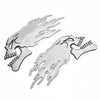 Motorbike 2 x Motorbike 3D Car Sticker Badge Body Decal Motorcycle Skull Silver
