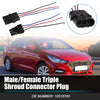 BMW 1 Set 3-Pin Male/Female Triple Shroud Connector Plug