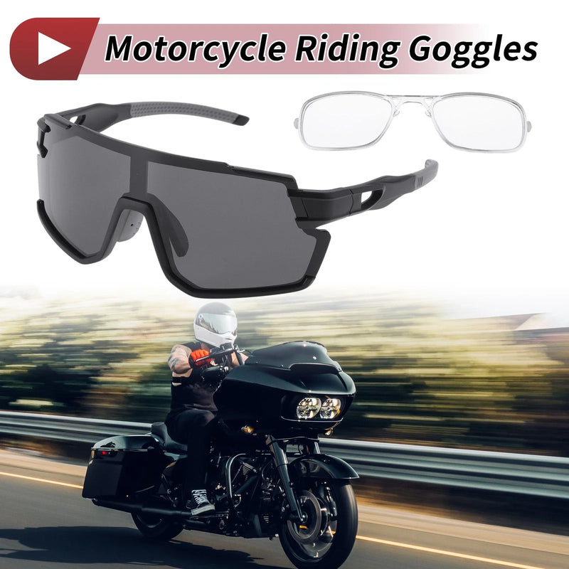 Motorcycle Motorcycle Riding Goggles Black Lens Black Frame