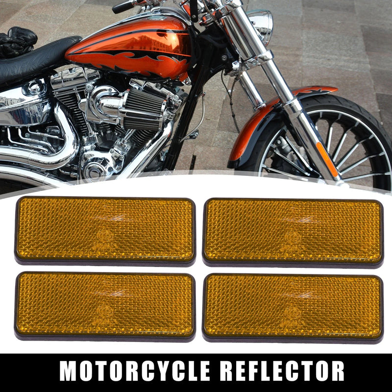 4 x 87mm Orange Plastic Universal Rectangular Reflective Warning Reflector
