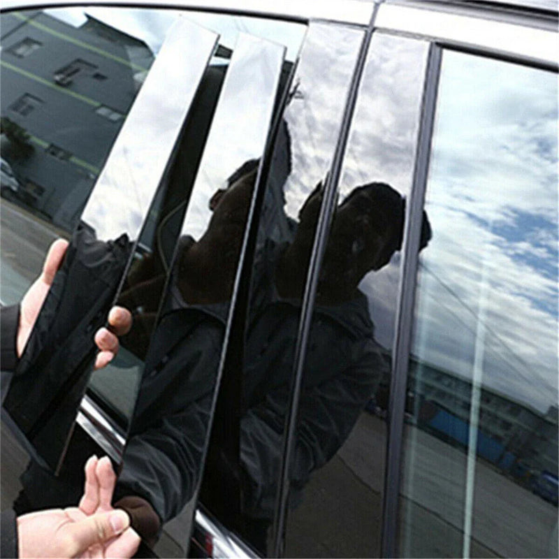 Honda Odyssey 6 x Gloss Black Door Trim Pillar Posts Covers (2011-2017)