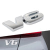 Fender Trunk Engine Silver Universal Metal V6 Logo Car Emblem Badge