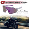 Motorcycle Goggles Purple Lens White Frame UV400