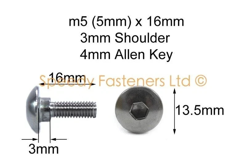 Triumph Sprint TT600 Daytona 2x m5x16mm Stainless Fairing Bolts 3mm Shoulder