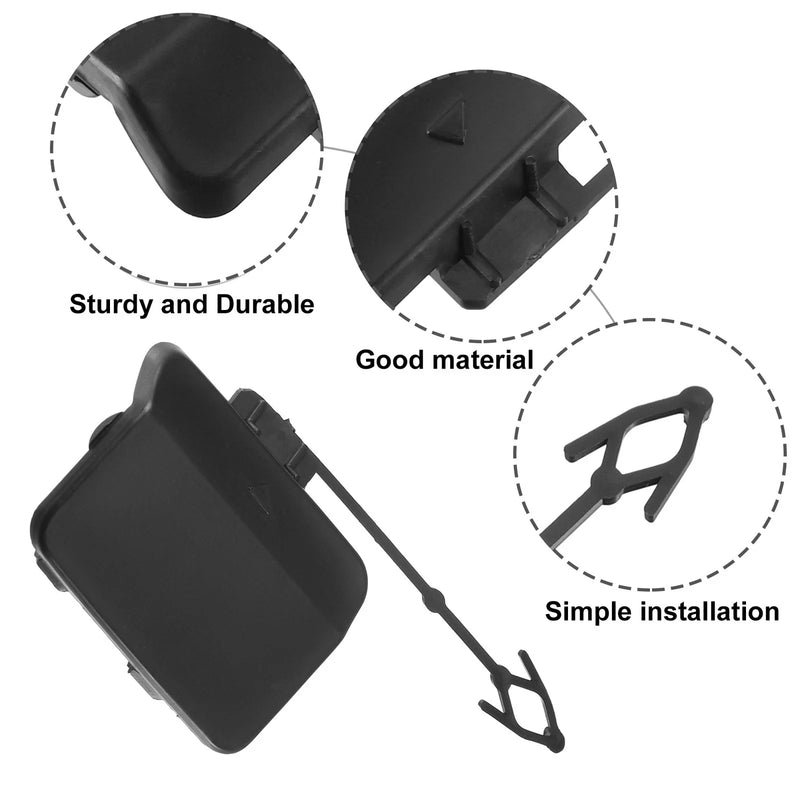 BMW X5 Black Pair Rear Left Right Bumper Tow Eye Hook Cap