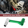Bosuer Cheetah Green Silver Tone Folding Motorcycle Gear Shifter Lever