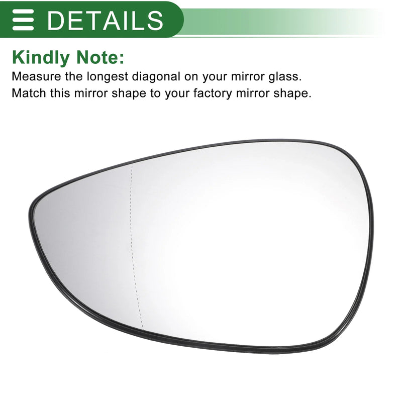 Ford B Max Left Side White Mirror Glass (2012-2019)