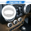 Jeep Wrangler JK JKU (2011-2018) Silver 3 x Car AC Switch Knob Cover Rings