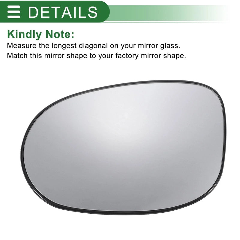 Ford Ka Left Side White Convex Mirror Glass (2008-2017)