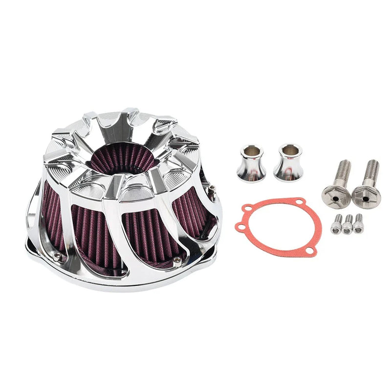 Harley Sportster XL883 XL1200 Chrome Air Cleaner Intake Filter Kit (1991+)