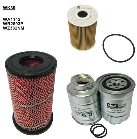 NISSAN NAVARA D22 3.0L ZD30 ZD30DDT WESFIL FILTER SERVICE KIT (2001-2008)