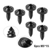 Fastening 6 x Black Titanium M5x15mm Torx Head Self Tapping Screws