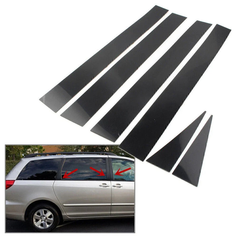 Toyota Sienna 6 x Black Door Trim Cover Kit (2004-2010)