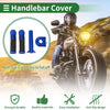 Motorcycle 7/8" 22mm Hand Grips Cover Kit Handlebar Rhombus Pattern Blue