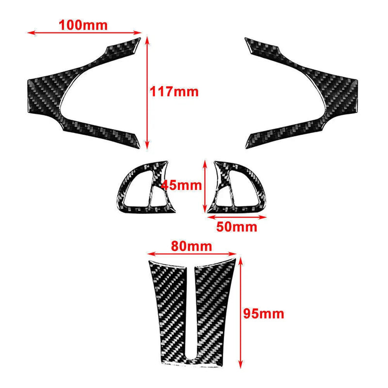 BMW Z4 (2003-2008) 5 Pcs Steering Wheel Cover Trim Black Carbon Fiber