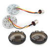 Harley Dyna Touring Softail LED Rear Turn Signal Smoked Lens Covers