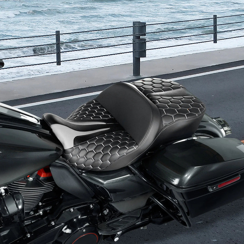 Harley Touring Street Glide Rider/Driver/Passenger Gel Seat (2009 - 2023)