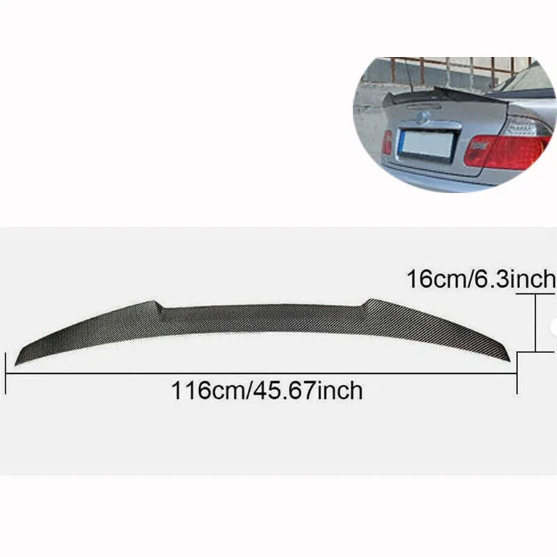 BMW M3 E46 2-Door 1999-2005 Real Carbon Fiber Rear Trunk Spoiler Wing