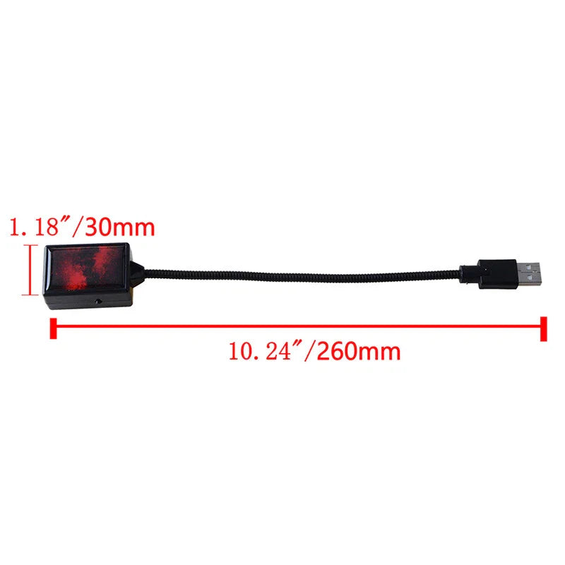 All Vehicles USB Car Interior Red LED Starry Sky Ambient Night Light