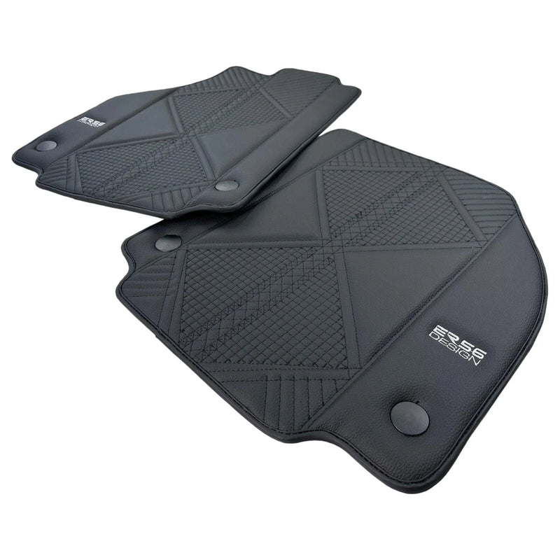 Ferrari 488 Pista Spider Black Leather Floor Mats (2019-2023)