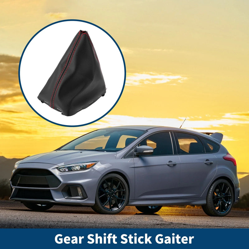 Ford Focus C-MAX 1 Pc Gear Shift Gaiter Black Red Leather (03-10)