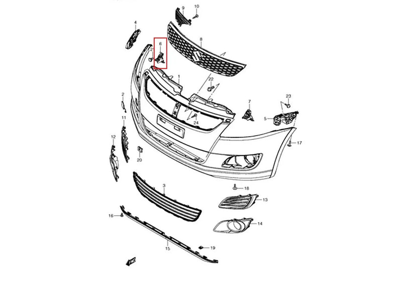 Suzuki Swift Right Front Bumper Bracket (2011-2017)