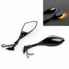 Motorcycle Rearview Mirrors 10mm Integrated Turn Signal Lights