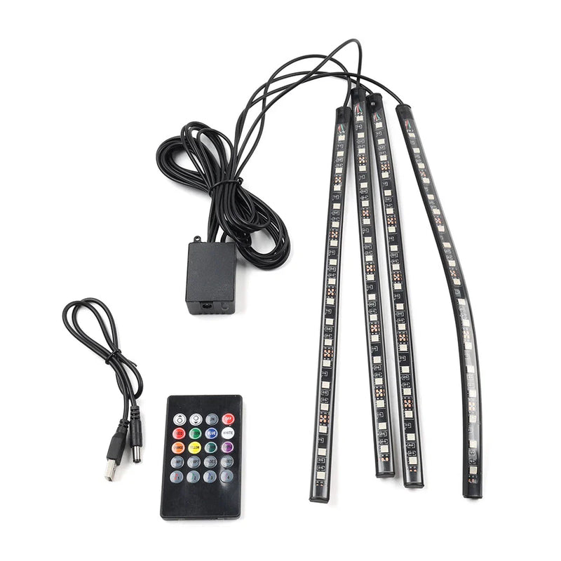 Car 72 LED RGB Remote Control Decorative Foot Lamp (No specific years)