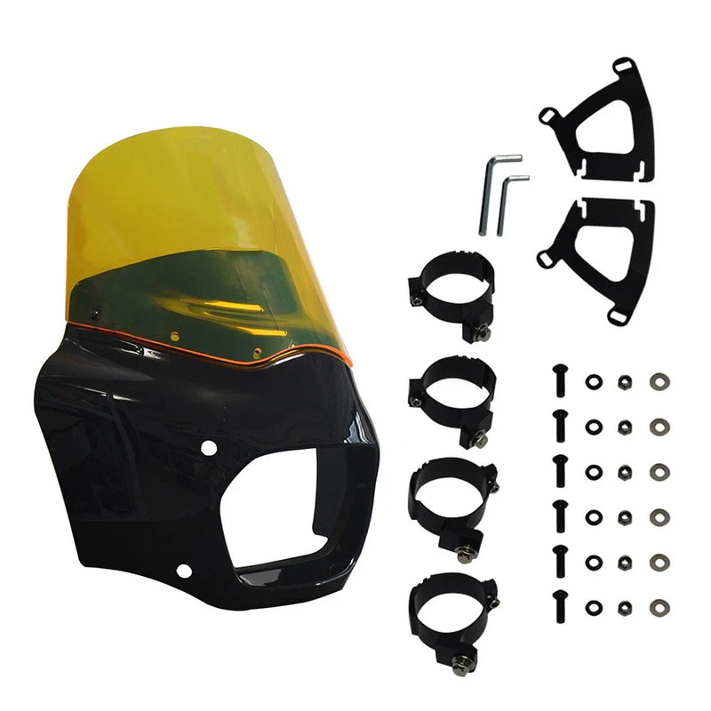 Harley Softail Fat Bob 11" Yellow Front Fairing Windshield (2018-2019)