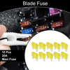 Car Boat Truck RV Motorcycle Yellow 10 Pcs Maxi Fuse 20A Blade Fuse