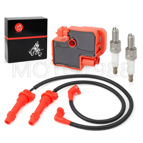 Polaris Ranger XP900 XP1000 Ignition Coil & Spark Plug w Wire (2009–2014)