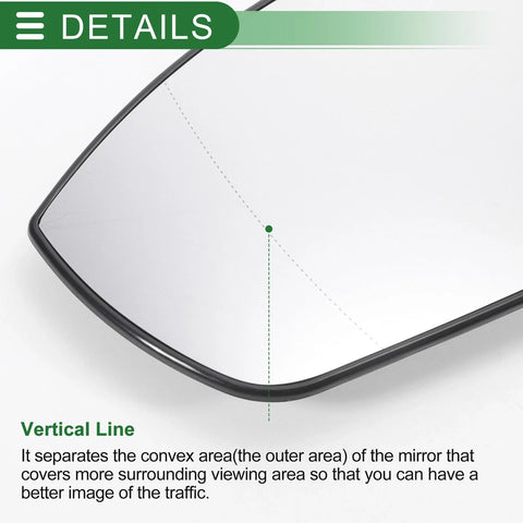 Ford EcoSport Left Side Heated White Mirror Glass (2013-2023)