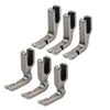 JUKI, BROTHER, HIGHLEAD, SINGER, CONSEW 6 x Zipper Piping Feet