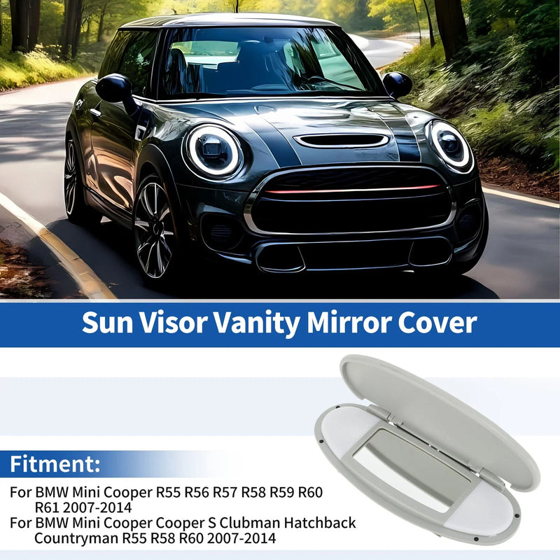 BMW Mini Cooper (2007-2013) Gray Sun Visor Vanity Mirror Cover