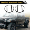 Jeep Wrangler (2007-2017) Black Headlight Round Grill Guard Covers