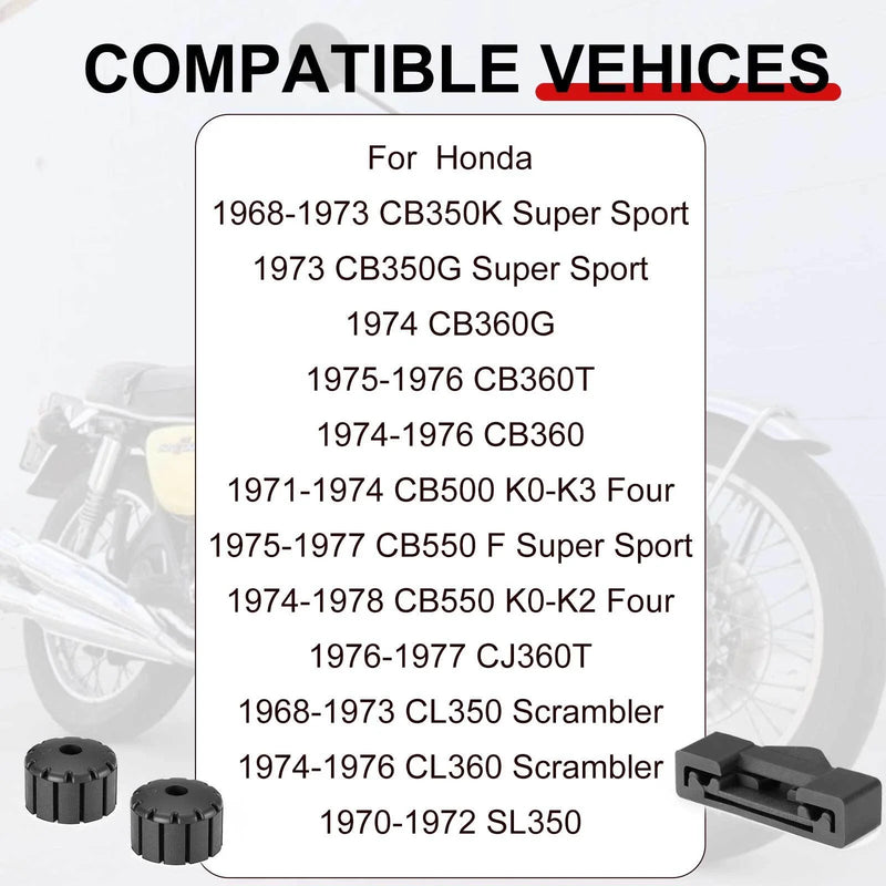 Honda CB 2 x Front & Rear Fuel Tank Rubber Holder Kit (1969–1974)