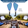 Motorcycle M8/M10 1 Rear View Mirrors Black Blue