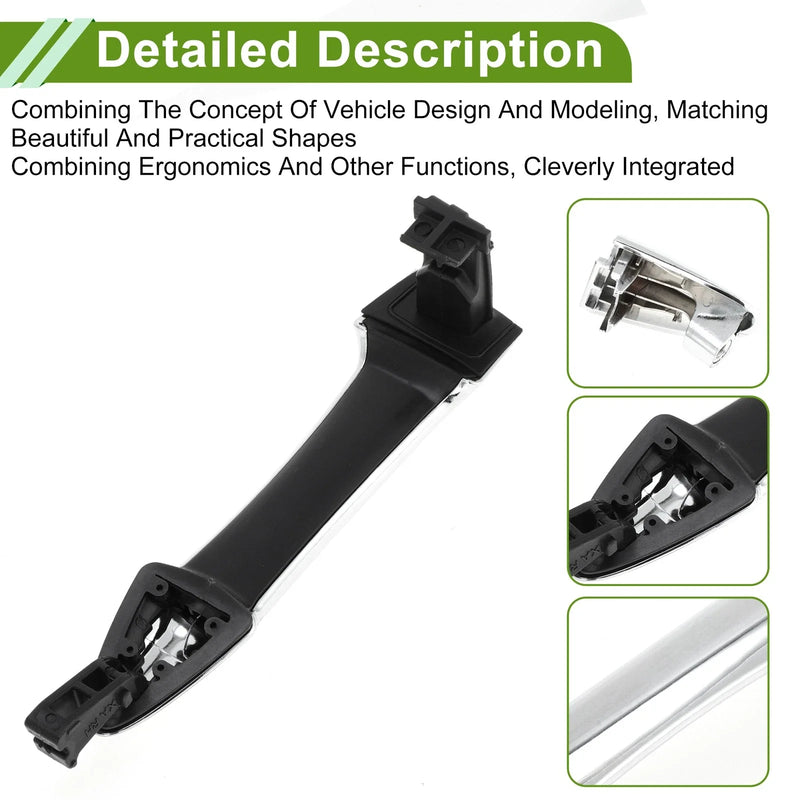 Hyundai Kia Picanto Silver Tone Rear Right Exterior Door Handle (2011-2016)