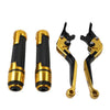 Kawasaki ZX6R Gold Extendable Brake Clutch Levers Grip Set
