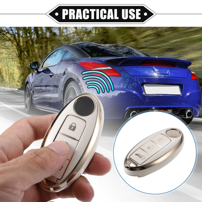 Nissan Altima Rogue TPU White Keyless Key Fob Shell Cover Case