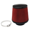 Universal Fit 3" Red Cold Air Intake Dry Filter with Clamp