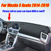 Mazda 3 Axela Black Leather / Dashboard Cover Dash Protector Pad Mat (2014–2019)